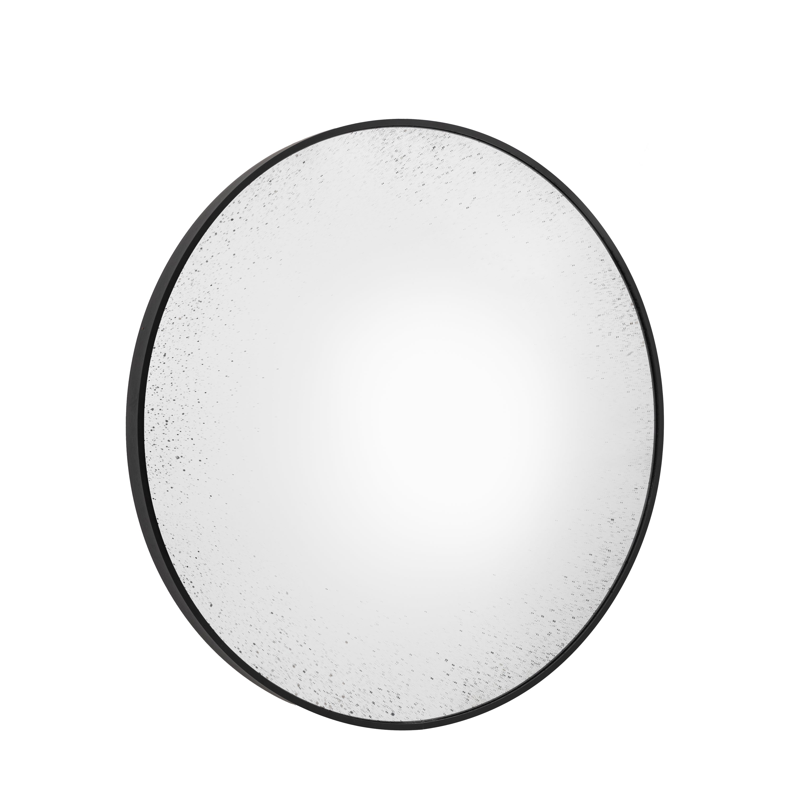 Meadway Black Convex Round Wall Mirror